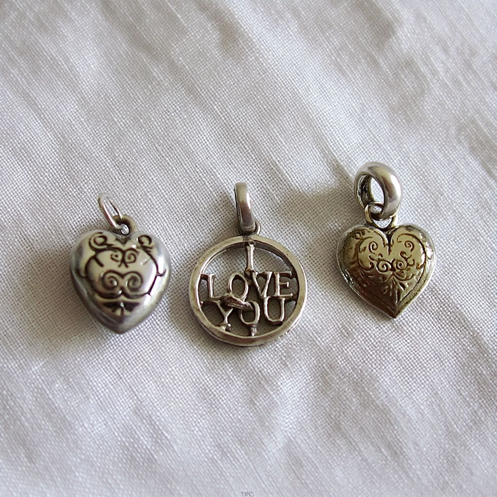 Vintage sterling silver bracelet charms